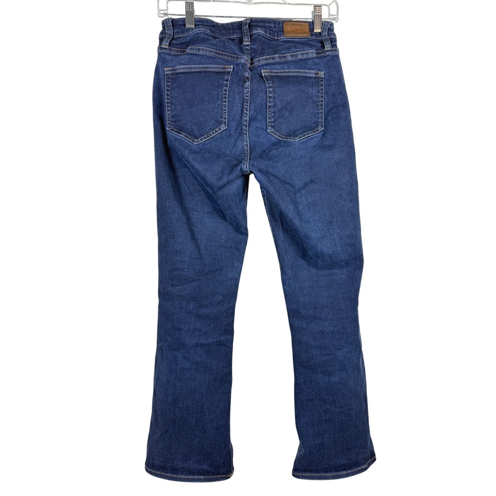 Lands End Curvy Bootcut Jeans Womens 8 Blue Mid Rise Dark Wash Stretch Denim - Picture 3 of 10